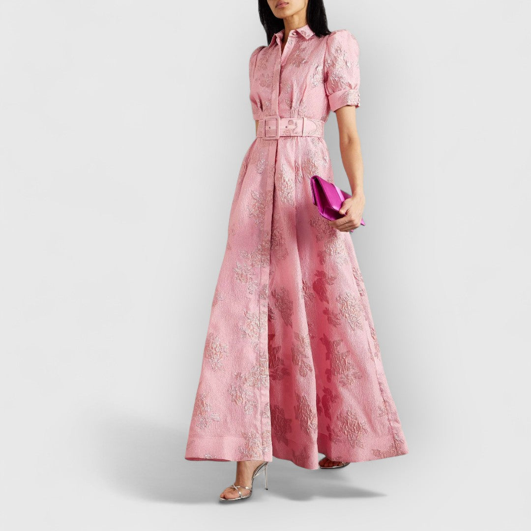 Colette | Elegantes langes Kleid mit Gürtel