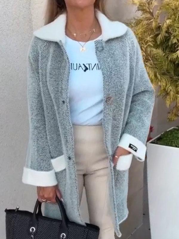 Mantel mit Kontrastdetails | Oversize-Schnitt | Stilvolle Eleganz