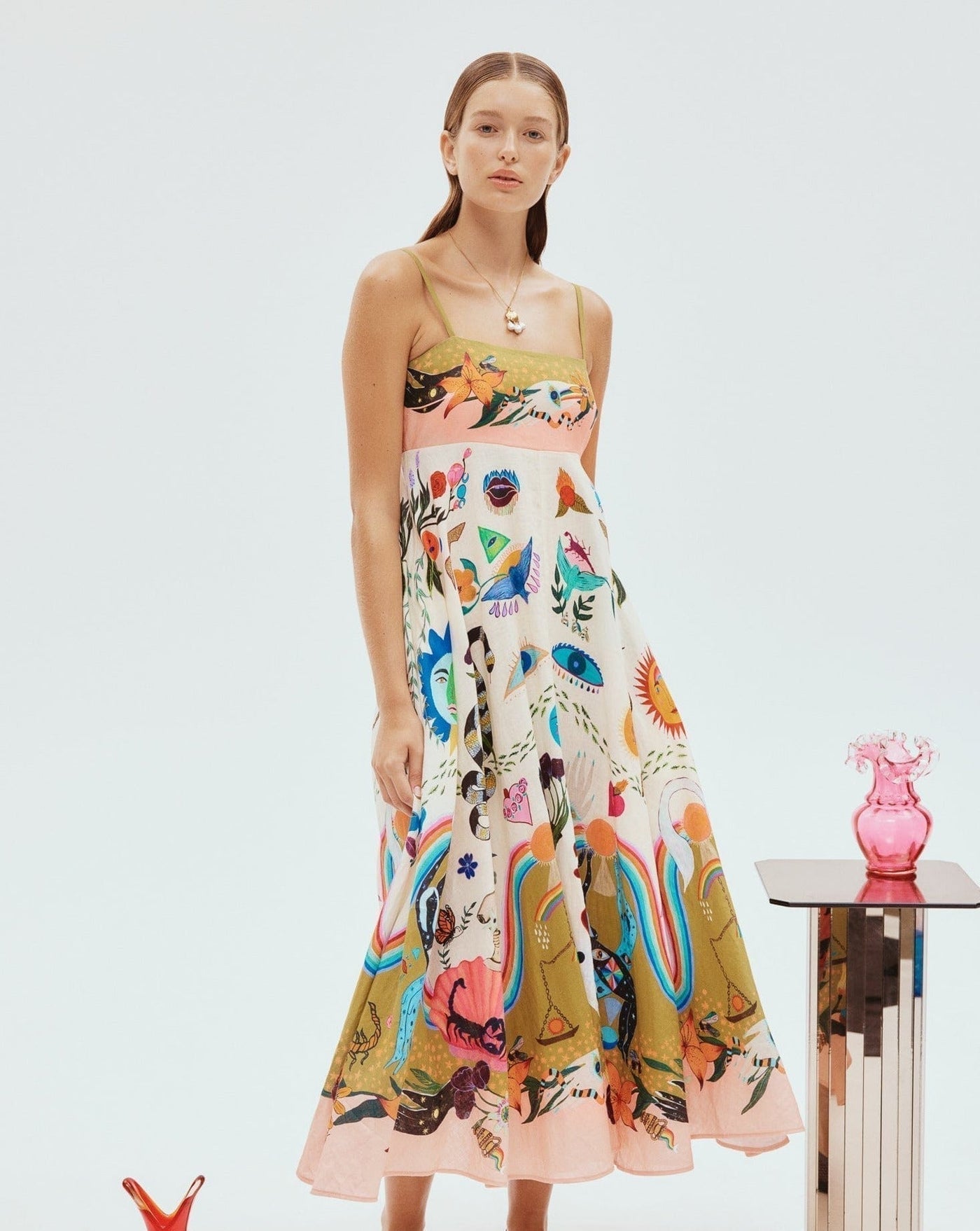 Basha - Damen Swing-Kleid mit Graffiti-Print