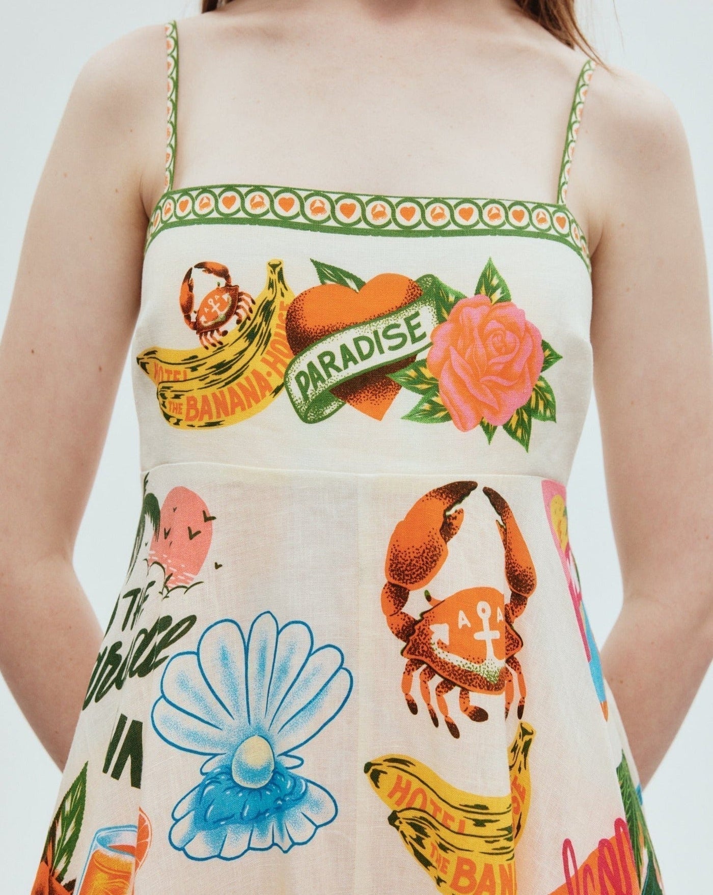 Basha - Damen Swing-Kleid mit Graffiti-Print