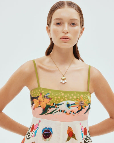 Basha - Damen Swing-Kleid mit Graffiti-Print