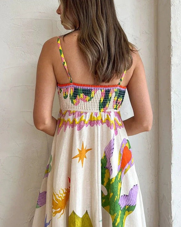 Basha - Damen Swing-Kleid mit Graffiti-Print