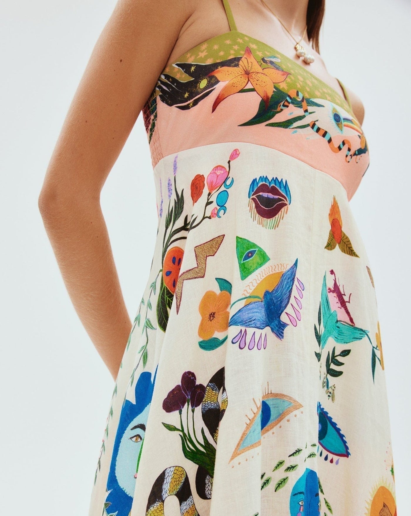 Basha - Damen Swing-Kleid mit Graffiti-Print