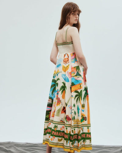 Basha - Damen Swing-Kleid mit Graffiti-Print