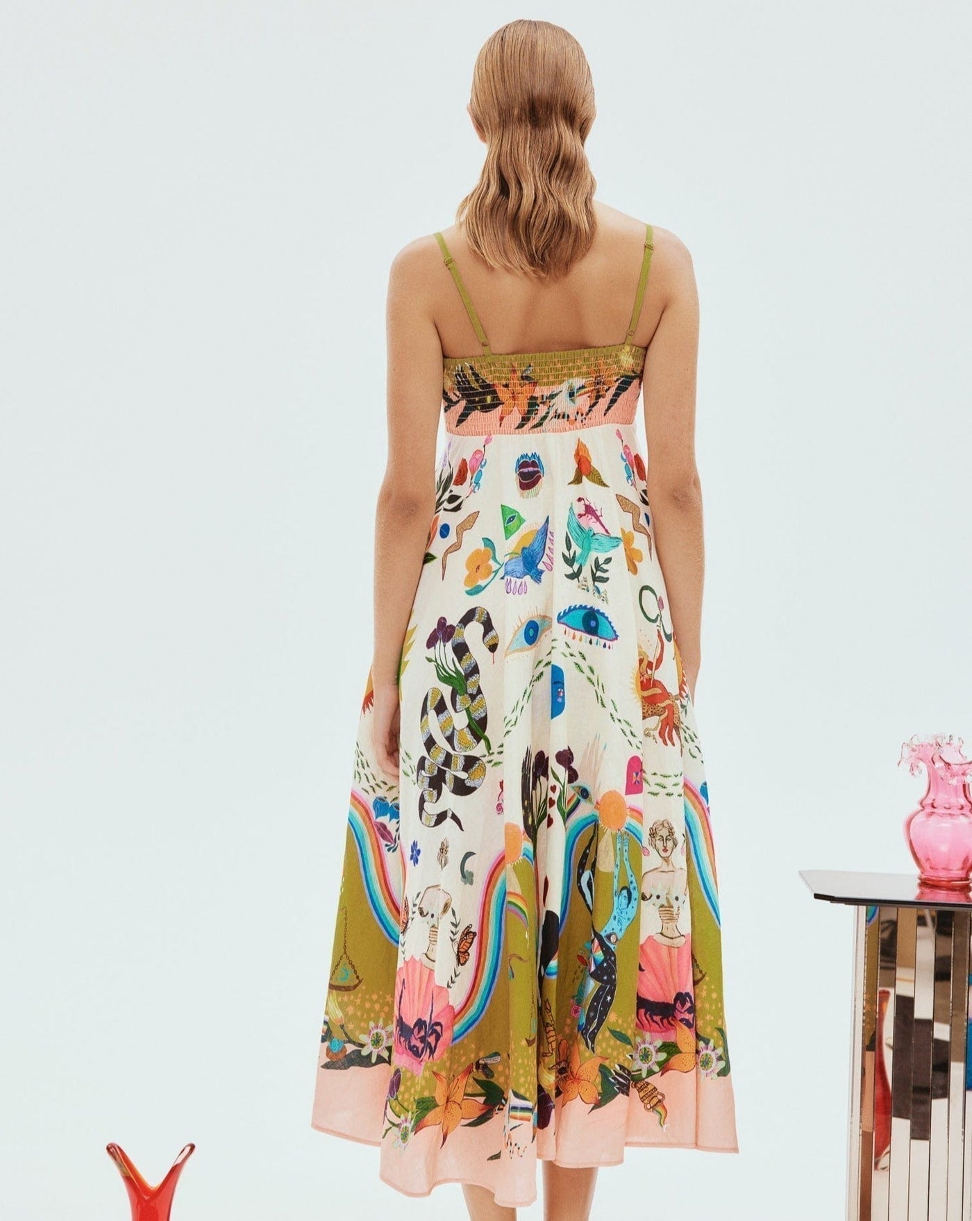 Basha - Damen Swing-Kleid mit Graffiti-Print