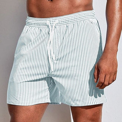 Herren-Boardshorts – klassischer Schnitt, gestreiftes Design, elastischer Bund