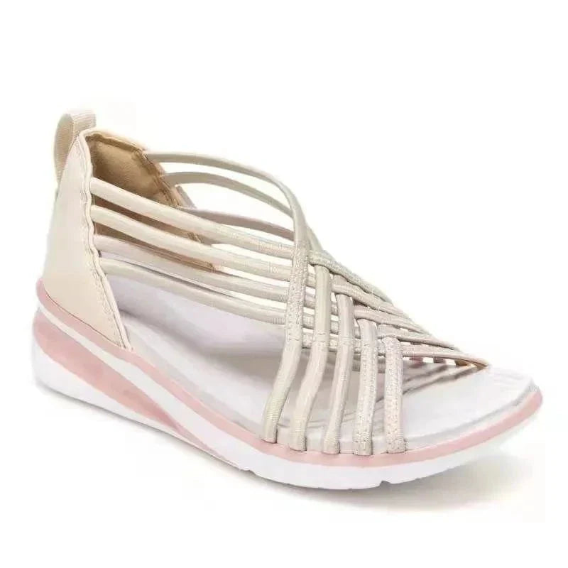 Sommer-Sandalen mit Elastikriemen | Sportliche Sohle | Atmungsaktives Design