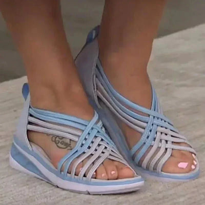Sommer-Sandalen mit Elastikriemen | Sportliche Sohle | Atmungsaktives Design