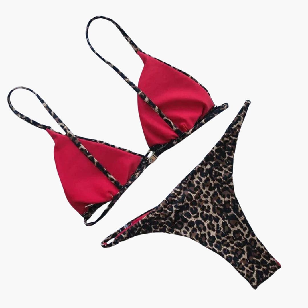 Leopard Bikini - Damen High-Waist Zweiteiler mit Stil