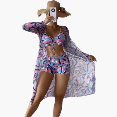 Lotta | 3-teiliges bedrucktes Bikini-Set