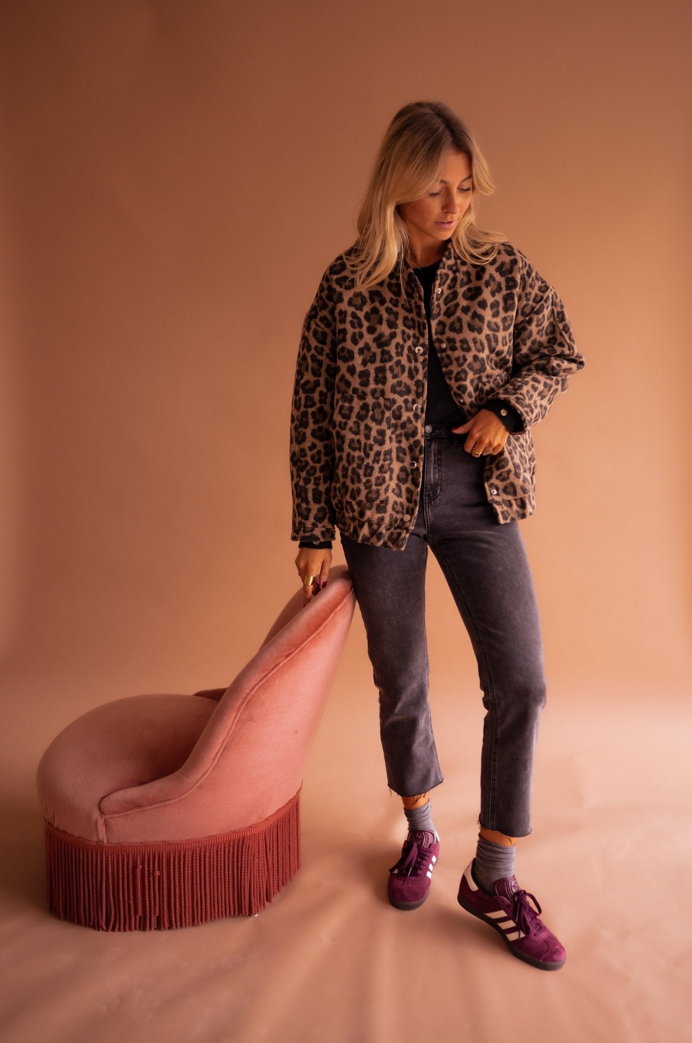 Adelina - Trendy Jacke mit Leopardenmuster