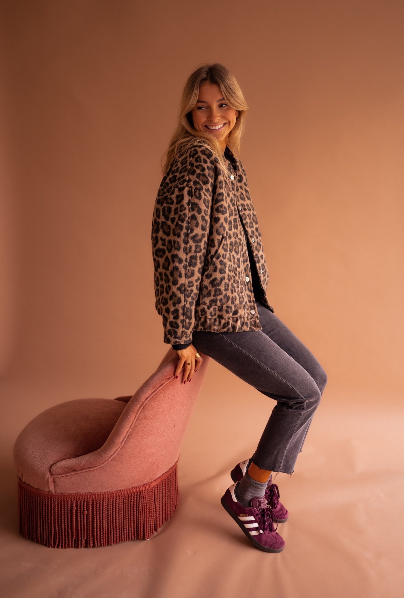 Adelina - Trendy Jacke mit Leopardenmuster