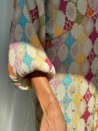 Damen Kleid-Set – Leichte Viskose – Fließender Eleganter Sommerstil