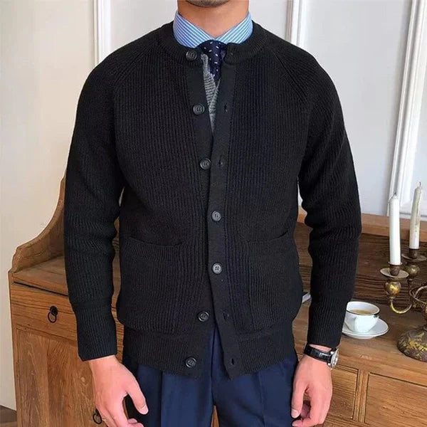 MANFRED - VINTAGE KNOPFSTRICKJACKE