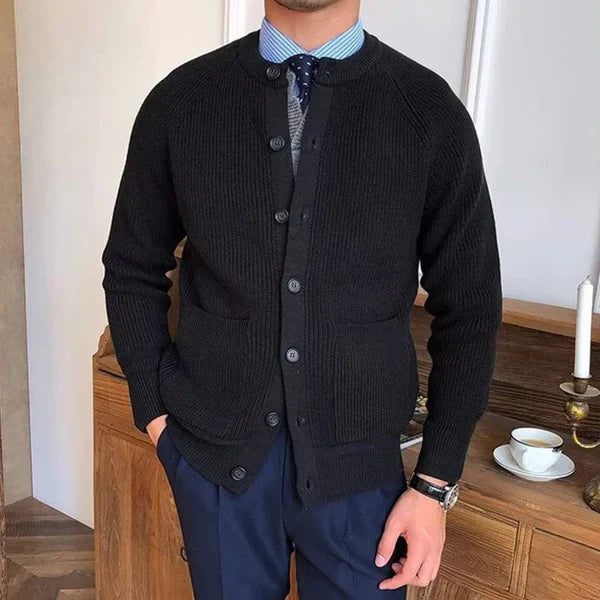 MANFRED - VINTAGE KNOPFSTRICKJACKE