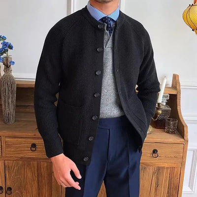 MANFRED - VINTAGE KNOPFSTRICKJACKE