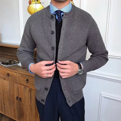 MANFRED - VINTAGE KNOPFSTRICKJACKE