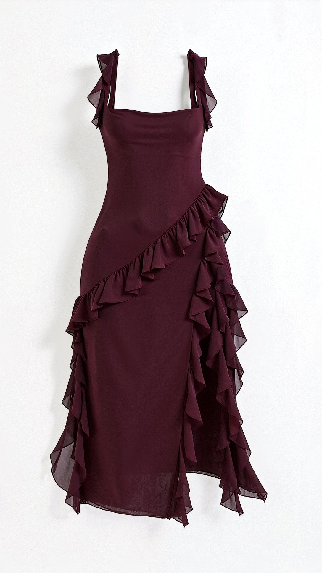 Shuvee - Elegantes Volant-Maxikleid