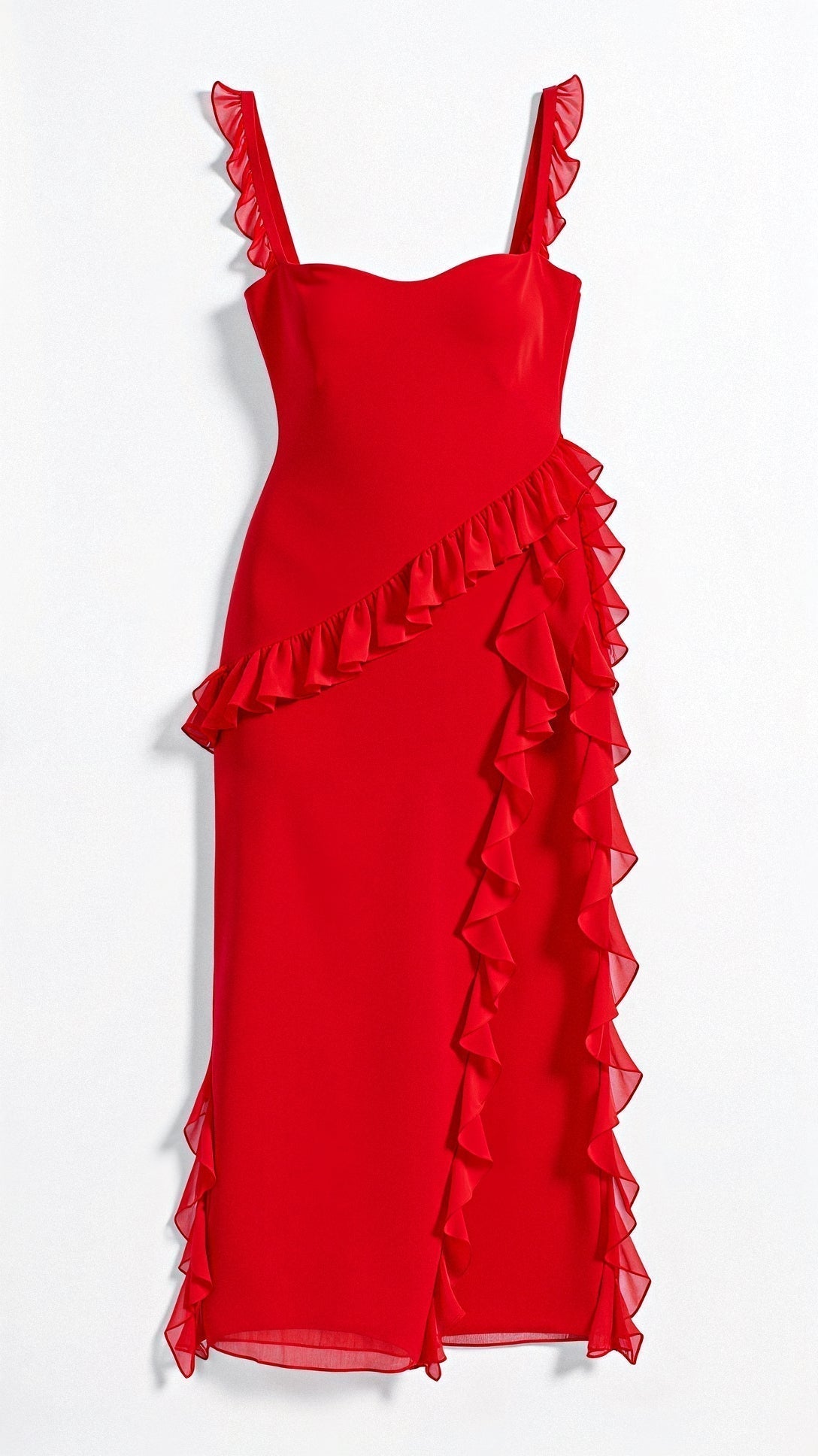 Shuvee - Elegantes Volant-Maxikleid