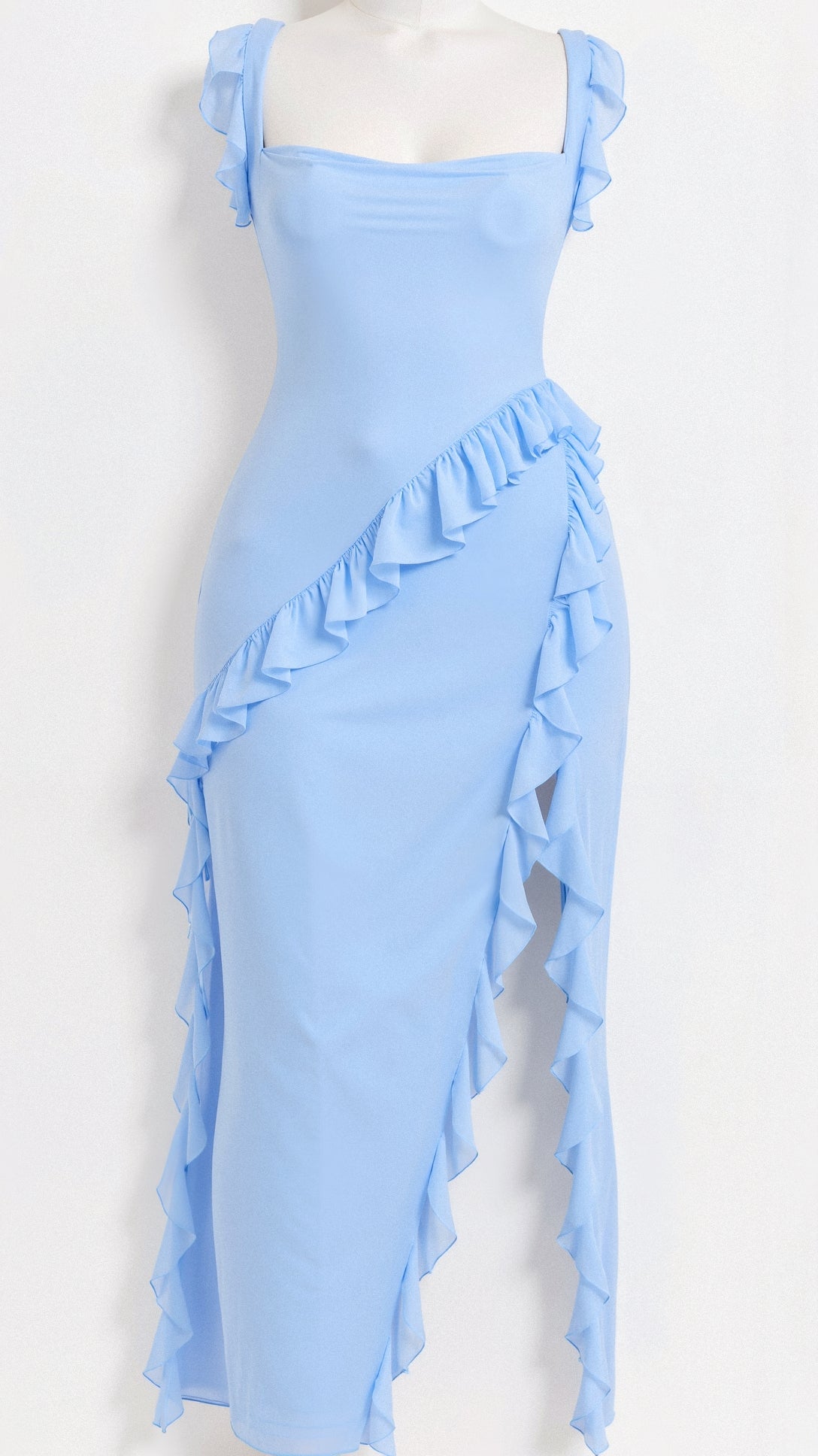 Shuvee - Elegantes Volant-Maxikleid