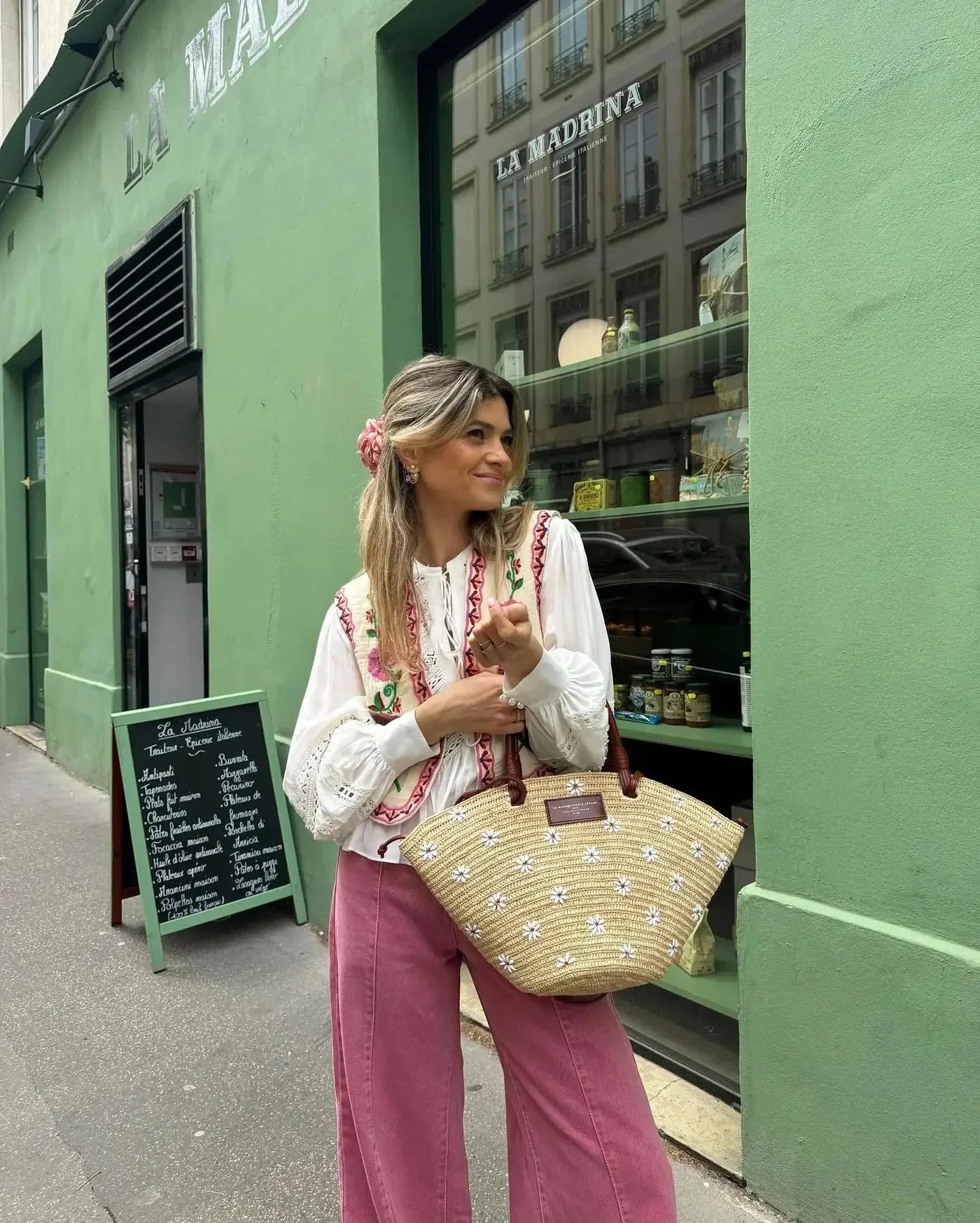 Miley - Boho-Sommerweste mit Blumenmuster