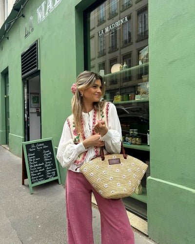 Miley - Boho-Sommerweste mit Blumenmuster