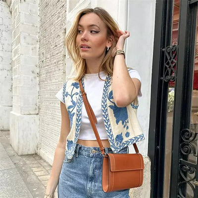 Miley - Boho-Sommerweste mit Blumenmuster