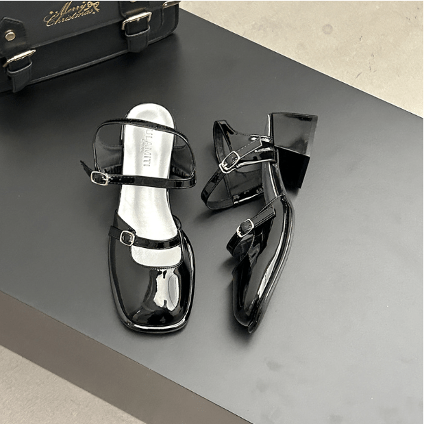 Martha - Vintage Blockabsatz-Sandalen