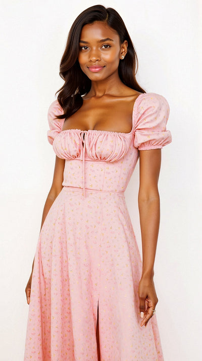 Evea - Schickes Midi-Kleid mit quadratischem Ausschnitt