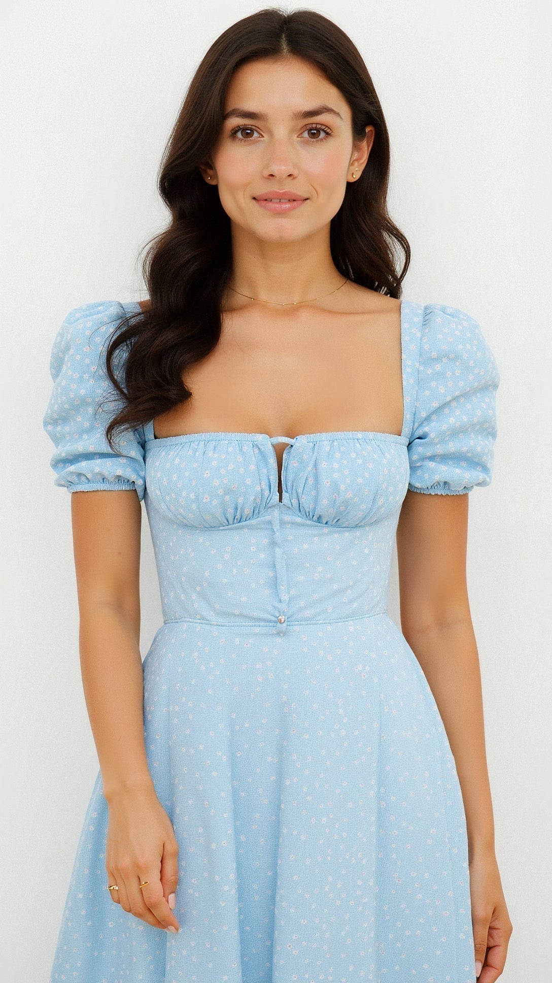 Evea - Schickes Midi-Kleid mit quadratischem Ausschnitt