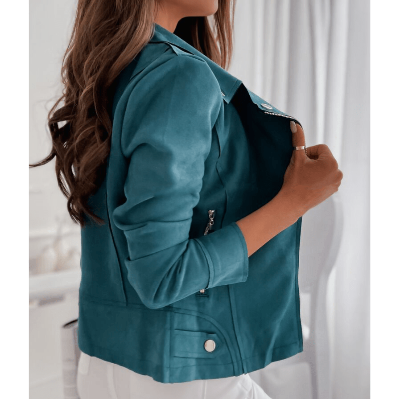 Vintage Bikerjacke – Stylische Übergangsjacke mit Reißverschlussdetails