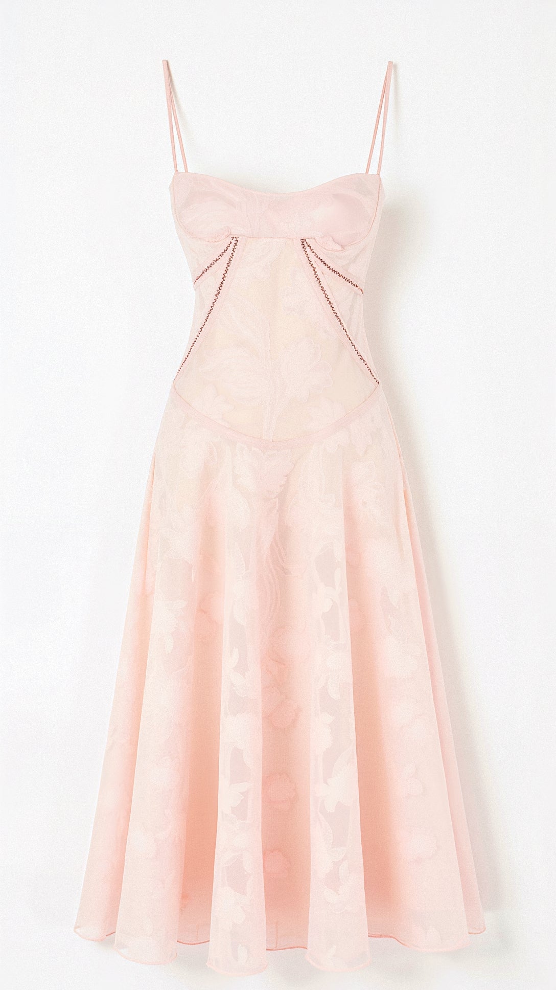 Ashley - Blumenmuster Langes Transparenz-Kleid