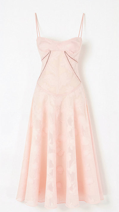 Ashley - Blumenmuster Langes Transparenz-Kleid