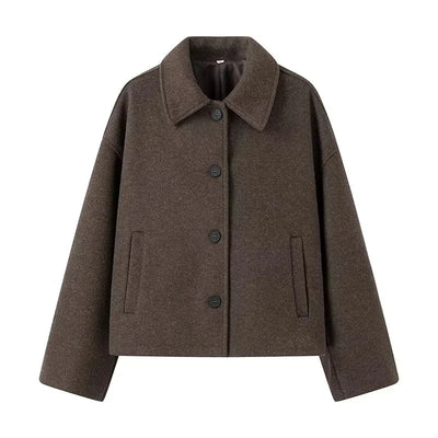 Damen Übergangsjacke Oversize – Eleganter Kurz-Mantel mit Knöpfen