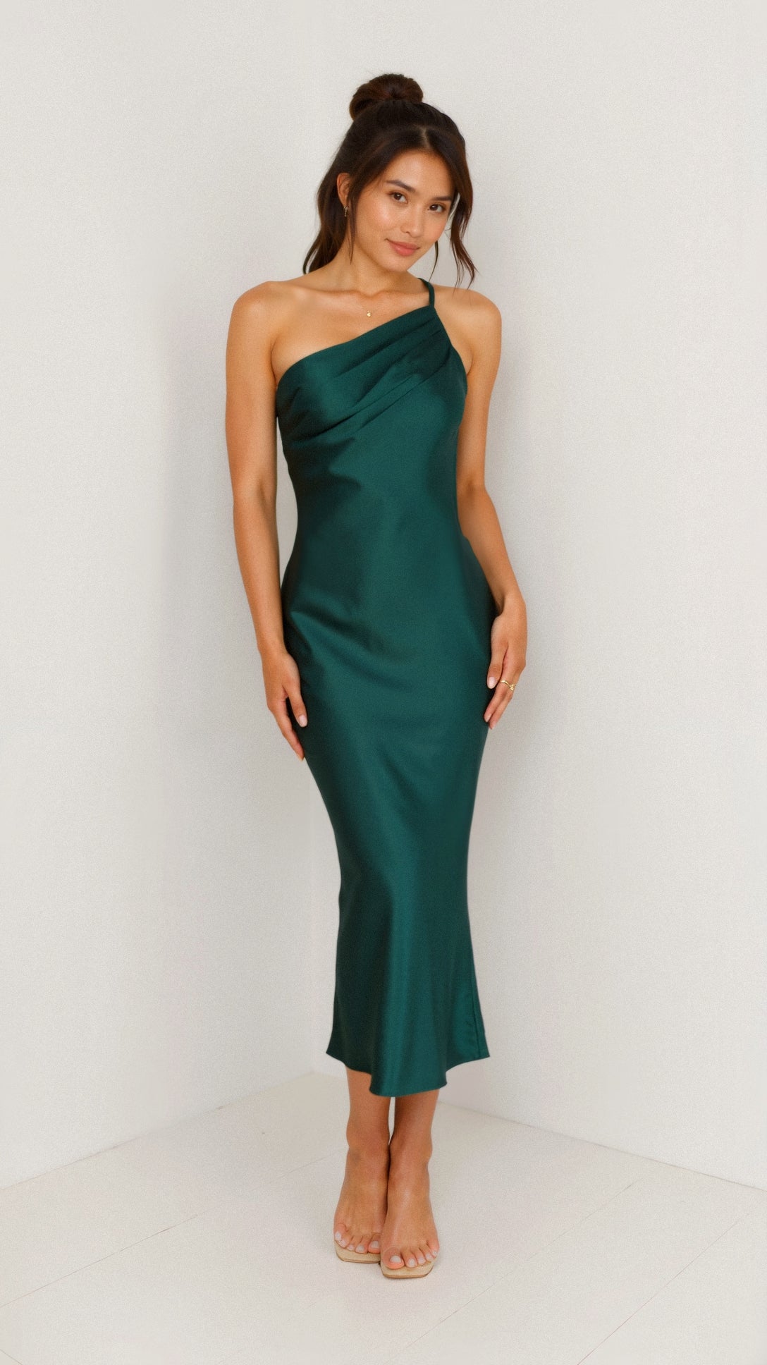 Zeny - Elegantes Midikleid mit einer Schulter