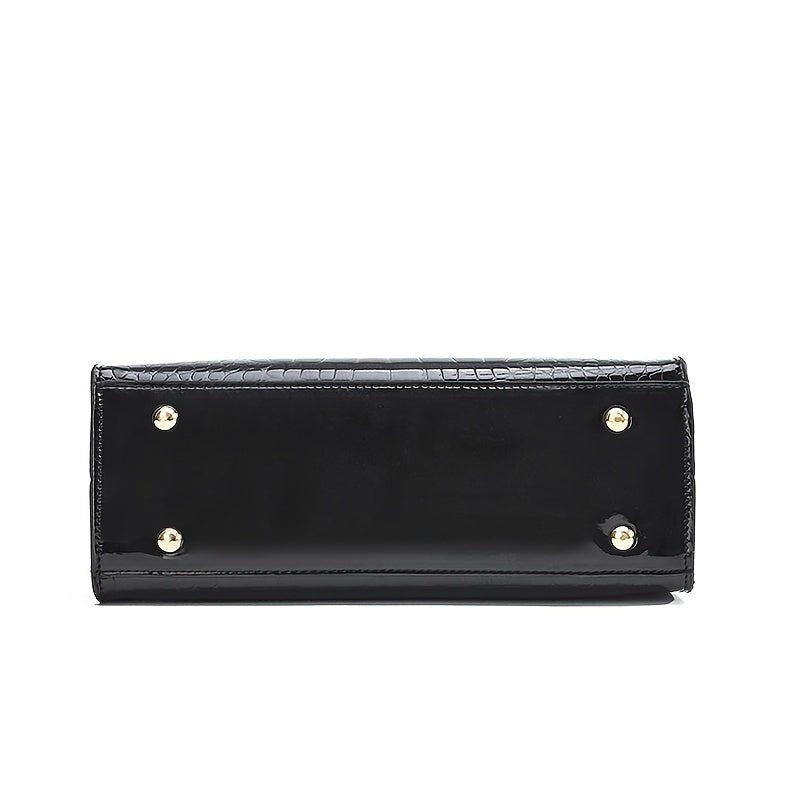 Lolita - Glänzende Krokodil-Look Tasche