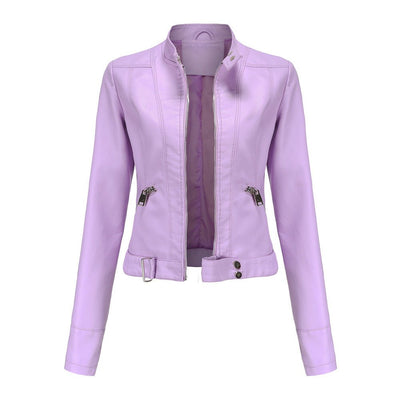 Elegante Jacke im Biker-Stil – Kurzjacke mit Reißverschluss und Stehkragen