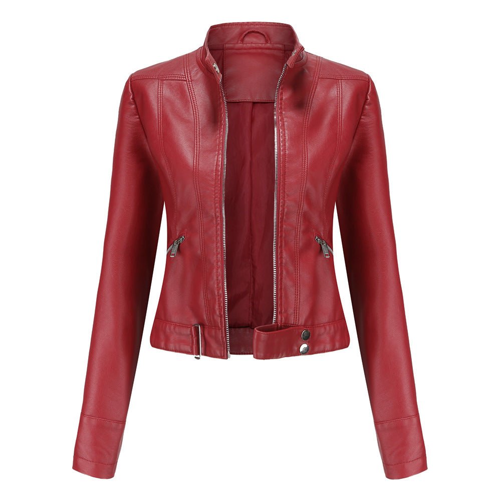 Elegante Jacke im Biker-Stil – Kurzjacke mit Reißverschluss und Stehkragen