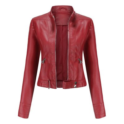 Elegante Jacke im Biker-Stil – Kurzjacke mit Reißverschluss und Stehkragen
