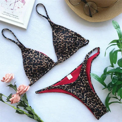 Jorisa - Elegantes Leopard Bikini Set, bereit für den Strand