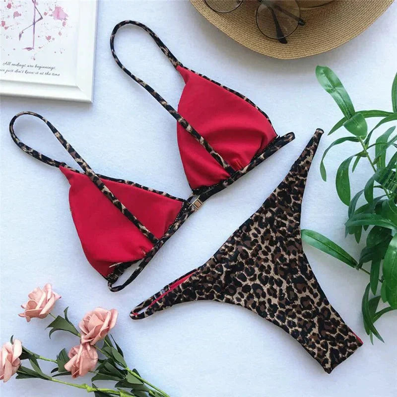 Jorisa - Elegantes Leopard Bikini Set, bereit für den Strand