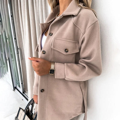 Elegante Hemdjacke mit Knopfleiste und Taschen – Modische Übergangsjacke für jeden Anlass