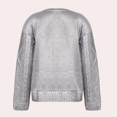 Glänzender Zopfstrickpullover | Eleganter Chic | Modernes Design