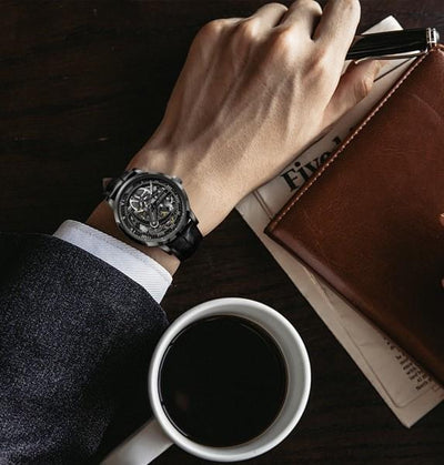 Premium Automatische Herrenuhr – Leder Edition