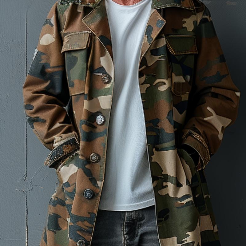 Tactical Camo Herren-Trenchcoat