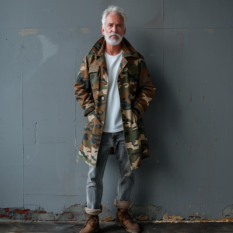 Tactical Camo Herren-Trenchcoat