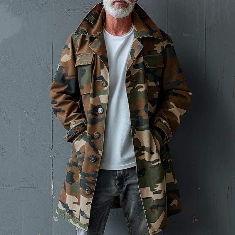 Tactical Camo Herren-Trenchcoat