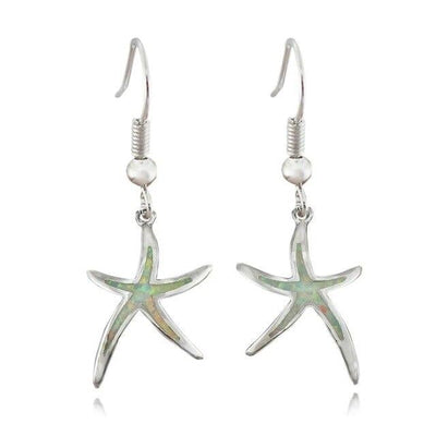 Seeigel Ohrringe aus Opal und Silber