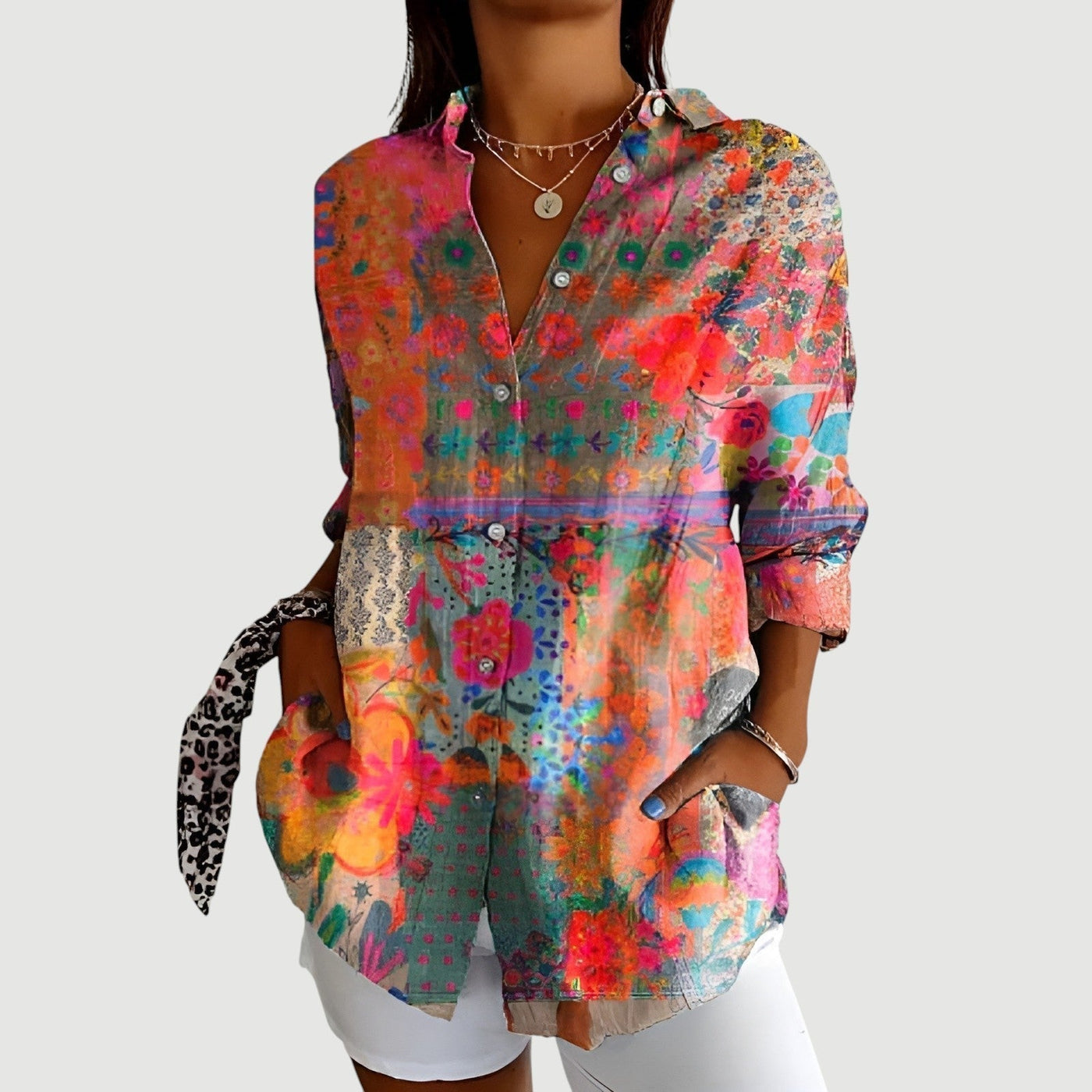Sinead - Bluse Mit Buntem Gestaltung