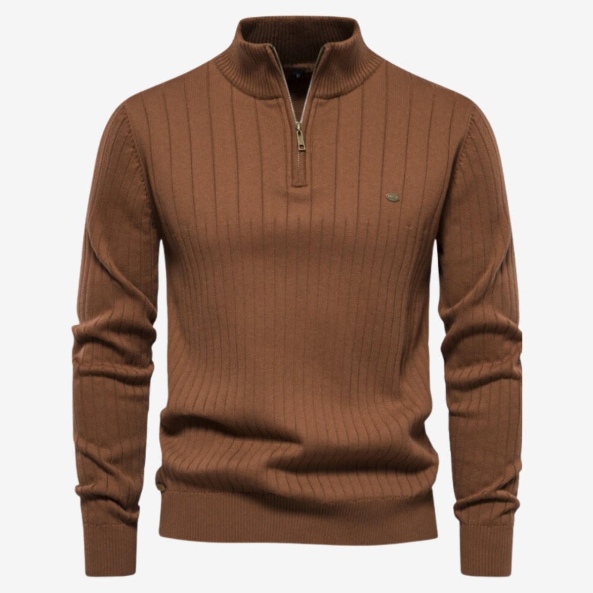 Rico | Muscle Fit Lässig gerippter Pullover